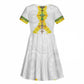 Enkutatash Ethiopia New Year Kid Short Sleeve Dress Tilet Pattern With Adey Abeba Flowers