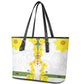 Enkutatash Ethiopia New Year Leather Tote Bag Tilet Pattern With Adey Abeba Flowers