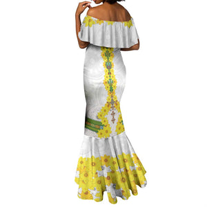 Enkutatash Ethiopia New Year Mermaid Dress Tilet Pattern With Adey Abeba Flowers