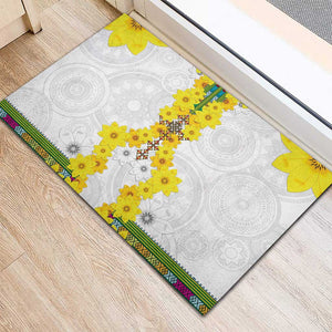 Enkutatash Ethiopia New Year Rubber Doormat Tilet Pattern With Adey Abeba Flowers