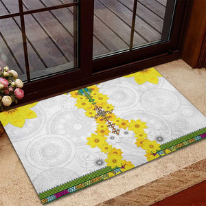 Enkutatash Ethiopia New Year Rubber Doormat Tilet Pattern With Adey Abeba Flowers