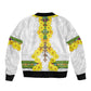 Enkutatash Ethiopia New Year Sleeve Zip Bomber Jacket Tilet Pattern With Adey Abeba Flowers