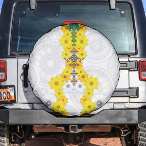 Enkutatash Ethiopia New Year Spare Tire Cover Tilet Pattern With Adey Abeba Flowers