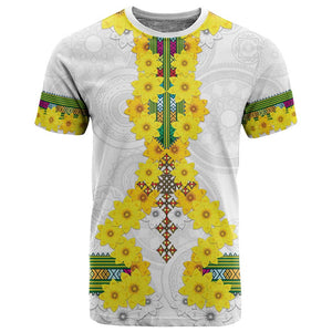 Enkutatash Ethiopia New Year T shirt Tilet Pattern With Adey Abeba Flowers