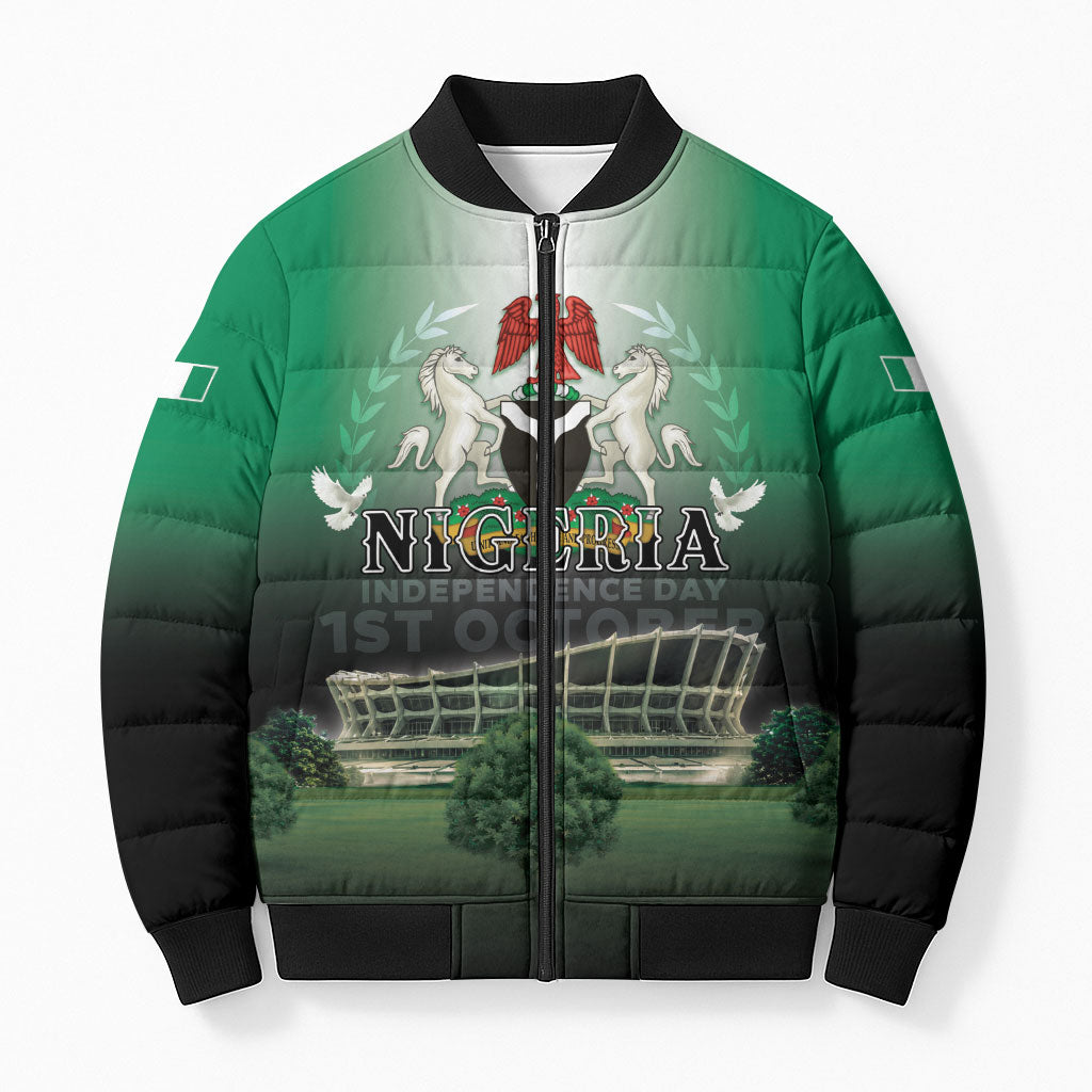 Nigeria Independence Day Bomber Puffer Jacket Proud To Be Nigerian