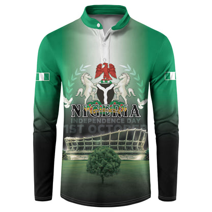 Nigeria Independence Day Button Sweatshirt Proud To Be Nigerian