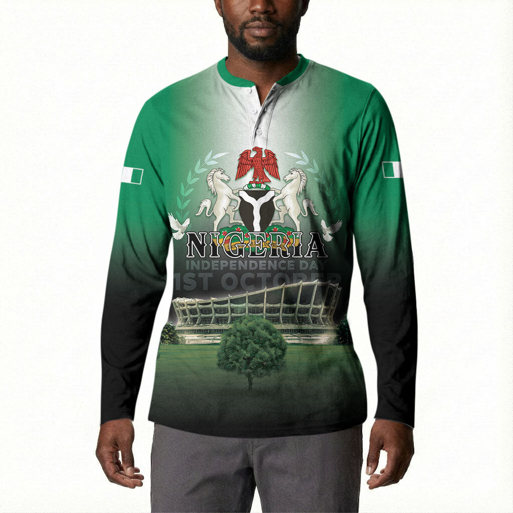 Nigeria Independence Day Button Sweatshirt Proud To Be Nigerian