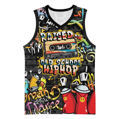Raised On Hip Hop Basketball Jersey Graffiti Art Style LT05