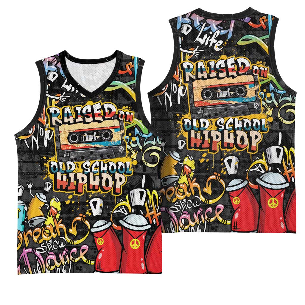 Raised On Hip Hop Basketball Jersey Graffiti Art Style LT05