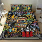 Raised On Hip Hop Bedding Set Graffiti Art Style - African Pride