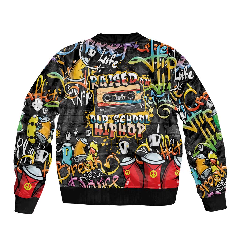 Raised On Hip Hop Bomber Jacket Graffiti Art Style - African Pride