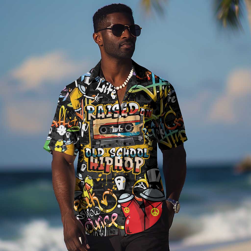 Raised On Hip Hop Hawaiian Shirt Graffiti Art Style - African Pride
