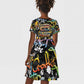 Raised On Hip Hop Kid Short Sleeve Dress Graffiti Art Style - African Pride
