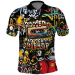Raised On Hip Hop Polo Shirt Graffiti Art Style - African Pride