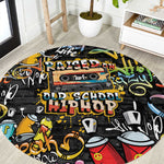 Raised On Hip Hop Round Carpet Graffiti Art Style - African Pride