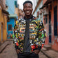 Raised On Hip Hop Sleeve Zip Bomber Jacket Graffiti Art Style - African Pride