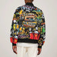 Raised On Hip Hop Sleeve Zip Bomber Jacket Graffiti Art Style - African Pride