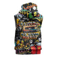 Raised On Hip Hop Sleeveless Zip Hoodie Graffiti Art Style - African Pride