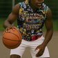Raised On Hip Hop Sleeveless Zip Hoodie Graffiti Art Style - African Pride