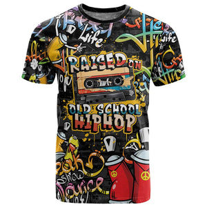 Raised On Hip Hop T shirt Graffiti Art Style - African Pride