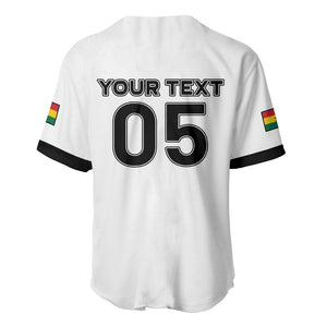 Custom Ghana Football 2026 Baseball Jersey Black Stars Never Fall White Version