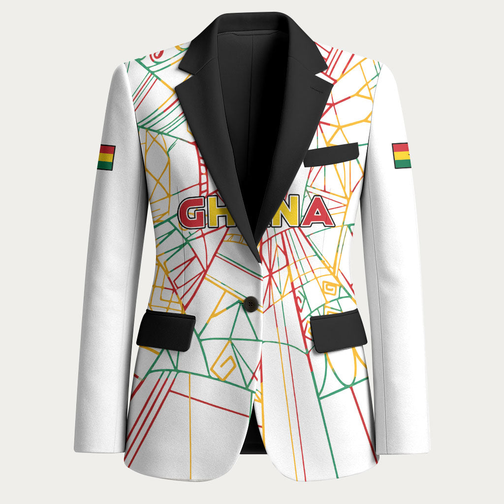 Custom Ghana Football 2026 Blazer Black Stars Never Fall White Version