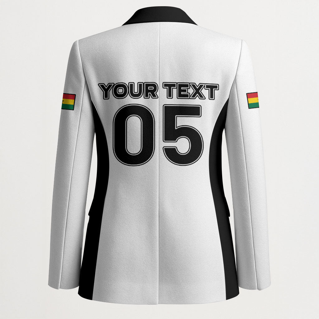 Custom Ghana Football 2026 Blazer Black Stars Never Fall White Version