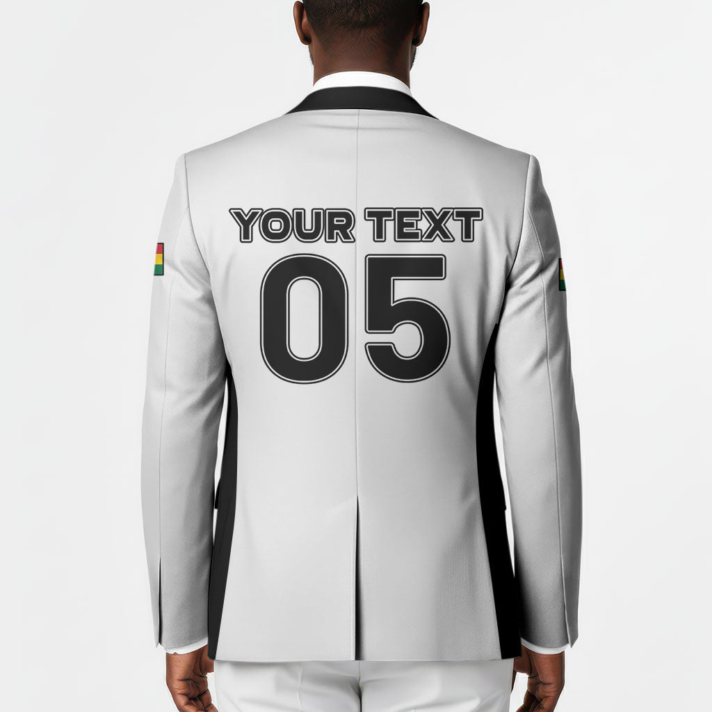 Custom Ghana Football 2026 Blazer Black Stars Never Fall White Version