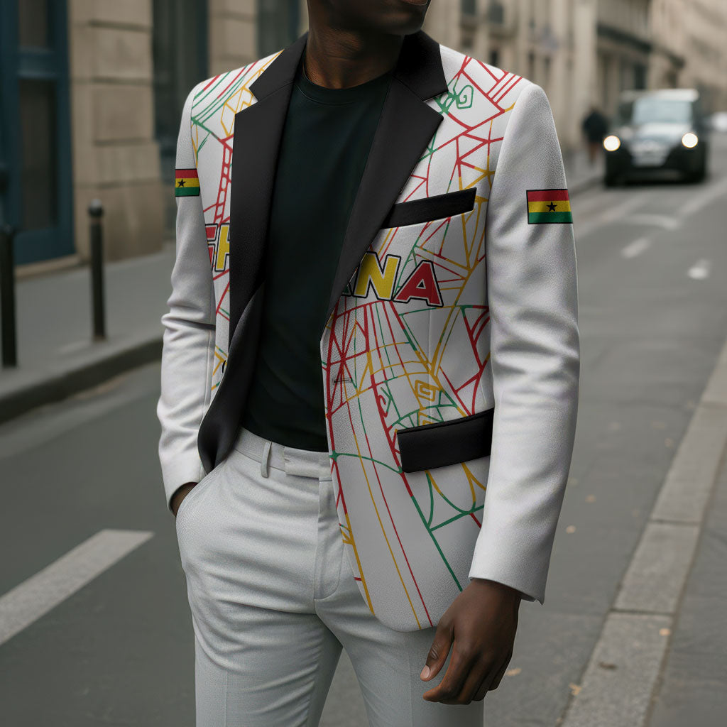 Custom Ghana Football 2026 Blazer Black Stars Never Fall White Version