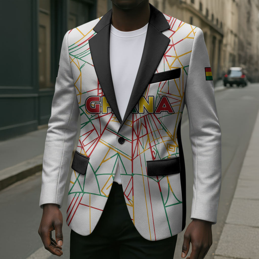 Custom Ghana Football 2026 Blazer Black Stars Never Fall White Version