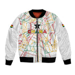 Custom Ghana Football 2026 Bomber Jacket Black Stars Never Fall White Version