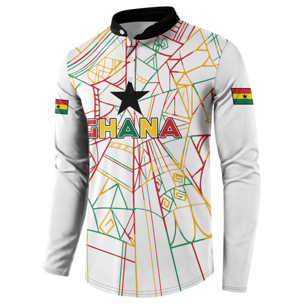 Custom Ghana Football 2026 Button Sweatshirt Black Stars Never Fall White Version