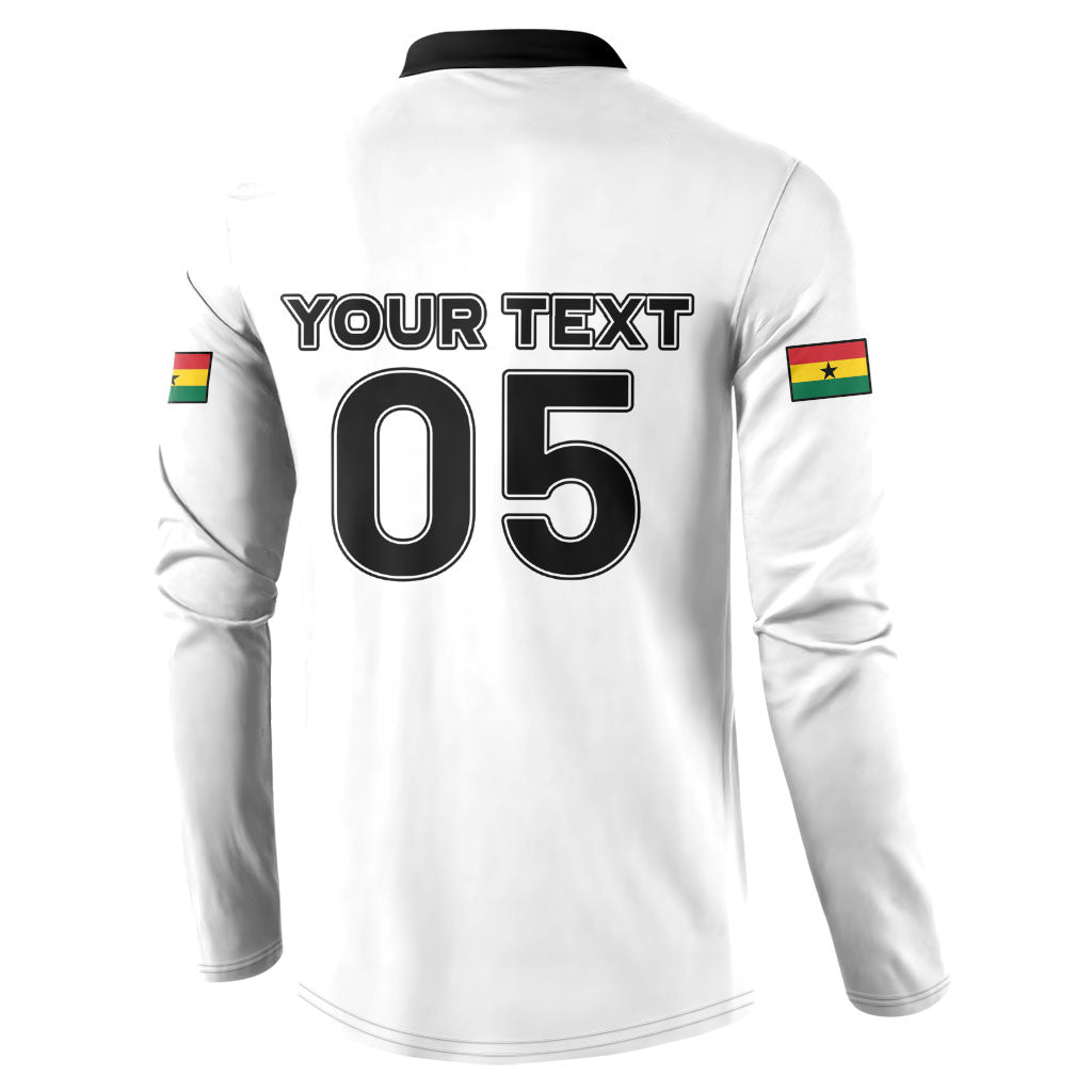 Custom Ghana Football 2026 Button Sweatshirt Black Stars Never Fall White Version
