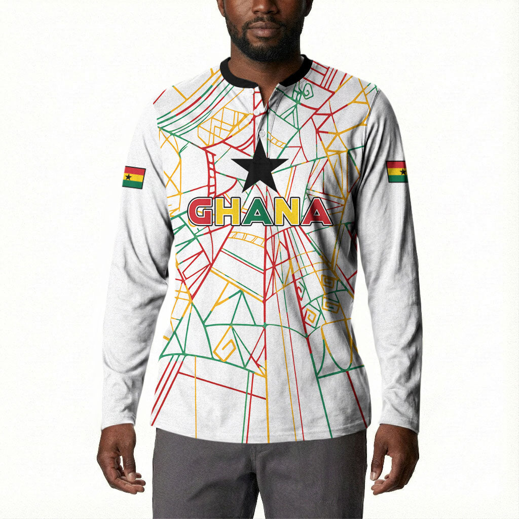Custom Ghana Football 2026 Button Sweatshirt Black Stars Never Fall White Version