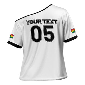 Custom Ghana Football 2026 Cross Shoulder Shirt Black Stars Never Fall White Version