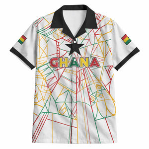 Custom Ghana Football 2026 Hawaiian Shirt Black Stars Never Fall White Version