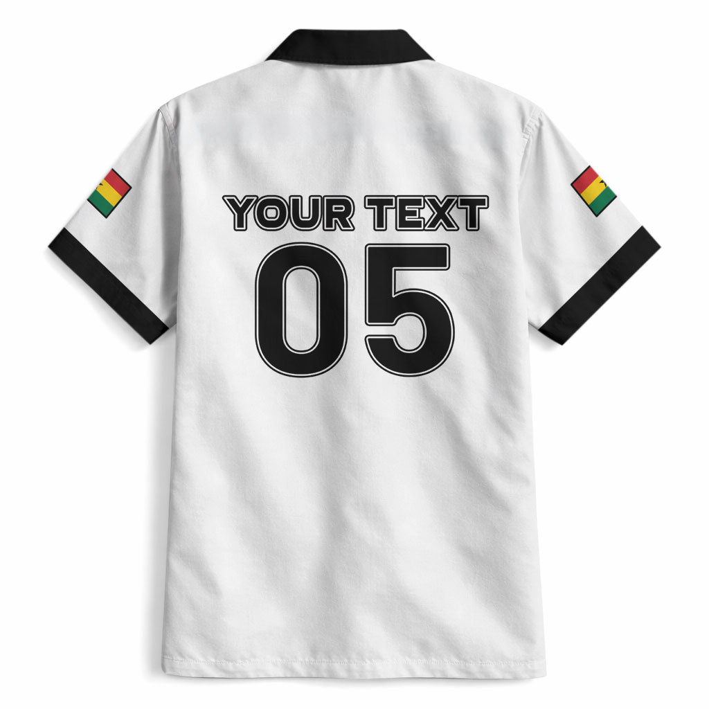 Custom Ghana Football 2026 Hawaiian Shirt Black Stars Never Fall White Version