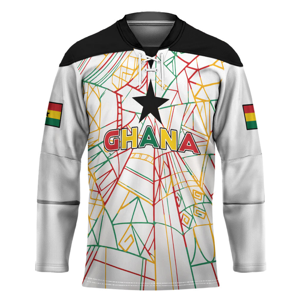 Custom Ghana Football 2026 Hockey Jersey Black Stars Never Fall White Version