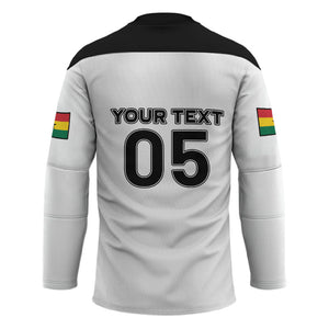 Custom Ghana Football 2026 Hockey Jersey Black Stars Never Fall White Version