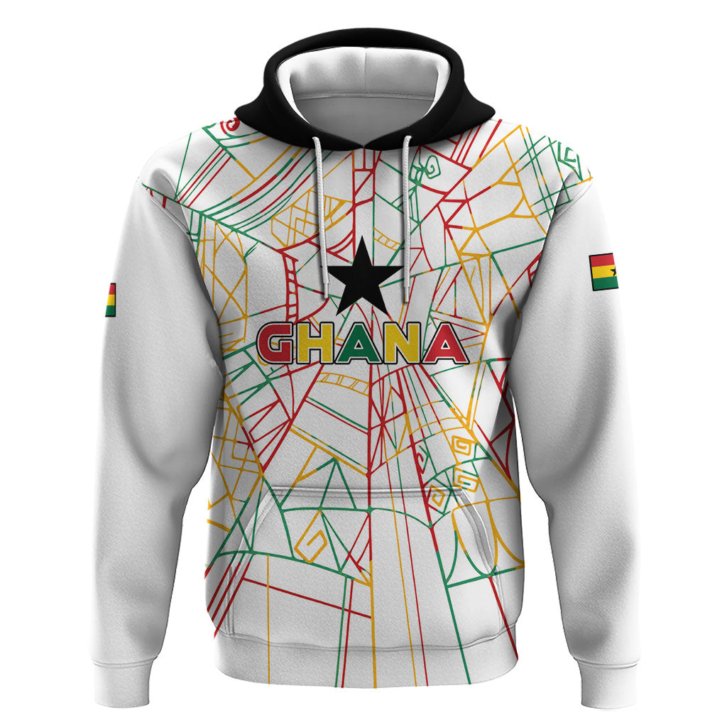 Custom Ghana Football 2026 Hoodie Black Stars Never Fall White Version