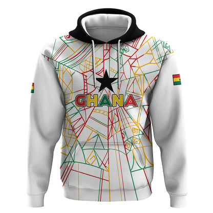 Custom Ghana Football 2026 Hoodie Black Stars Never Fall White Version