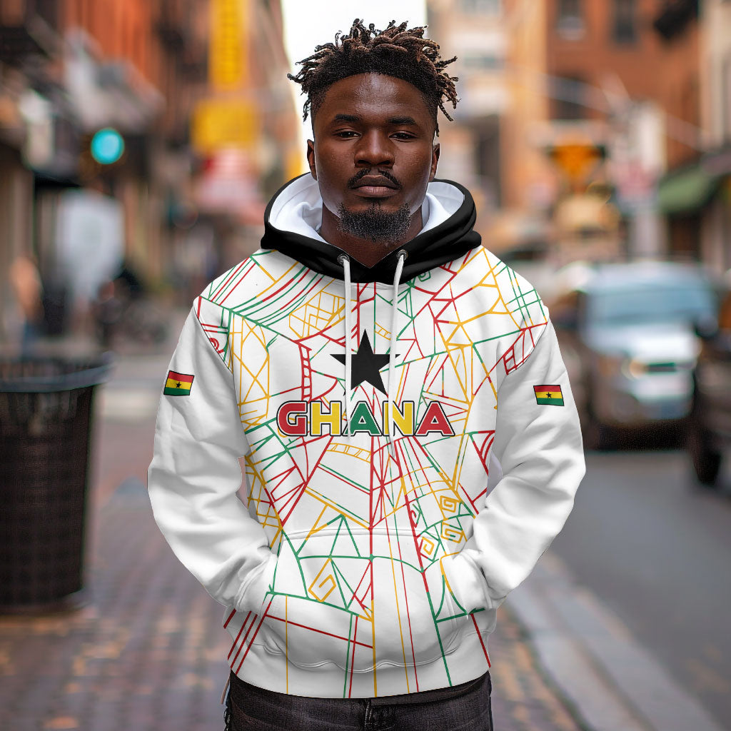 Custom Ghana Football 2026 Hoodie Black Stars Never Fall White Version