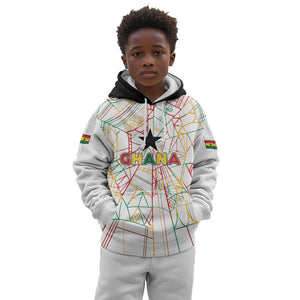 Custom Ghana Football 2026 Kid Hoodie Black Stars Never Fall White Version