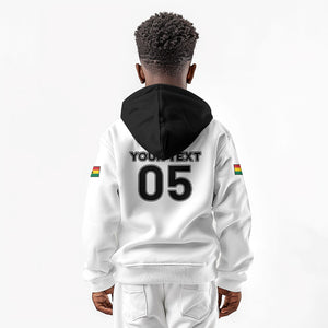 Custom Ghana Football 2026 Kid Hoodie Black Stars Never Fall White Version