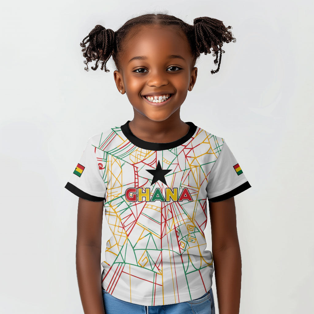 Custom Ghana Football 2026 Kid T shirt Black Stars Never Fall White Version