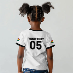Custom Ghana Football 2026 Kid T shirt Black Stars Never Fall White Version