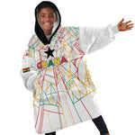 Custom Ghana Football 2026 Kid Wearable Blanket Hoodie Black Stars Never Fall White Version