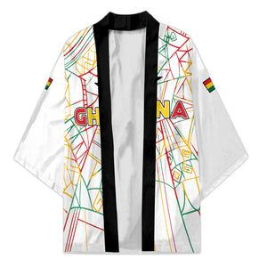 Custom Ghana Football 2026 Kimono Black Stars Never Fall White Version