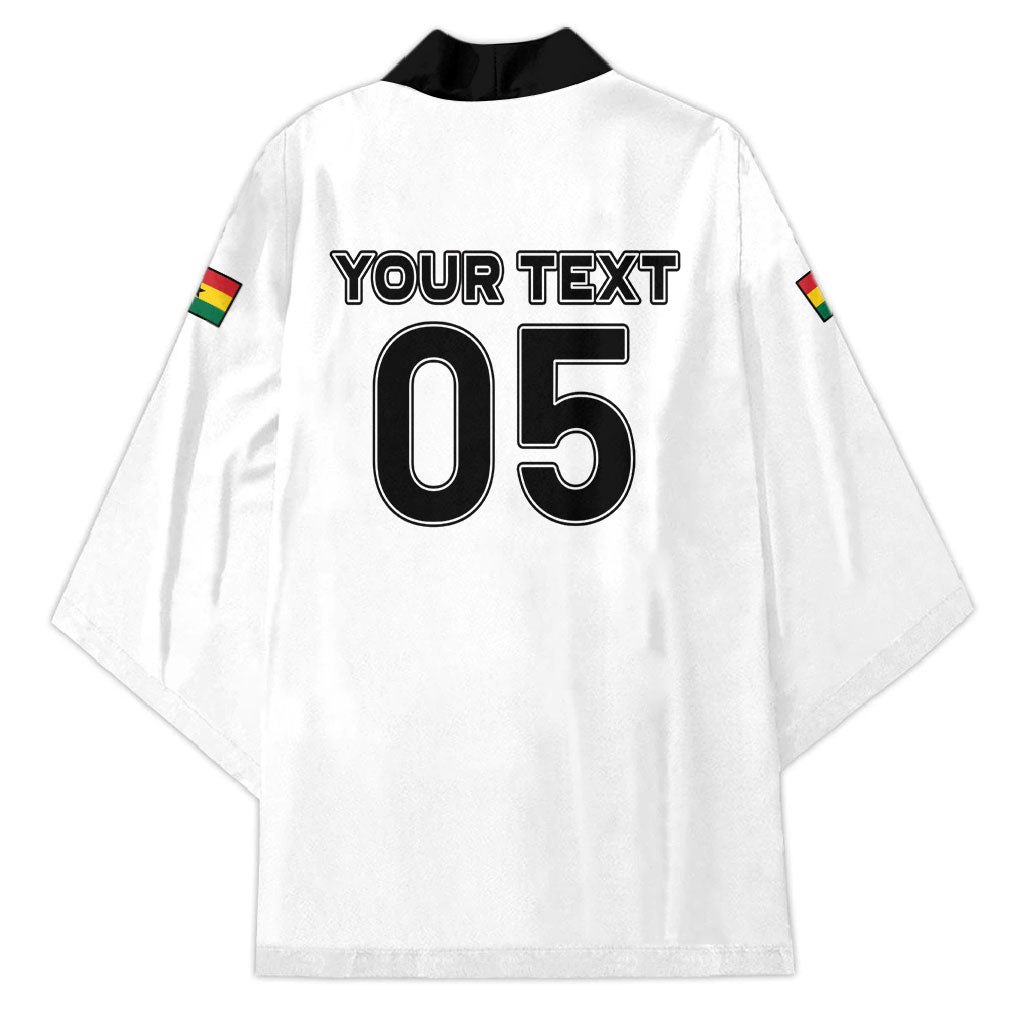 Custom Ghana Football 2026 Kimono Black Stars Never Fall White Version