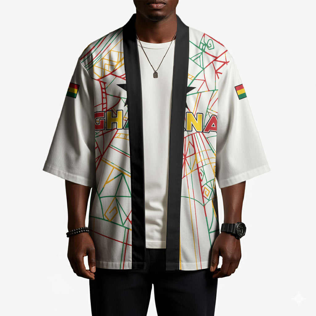 Custom Ghana Football 2026 Kimono Black Stars Never Fall White Version